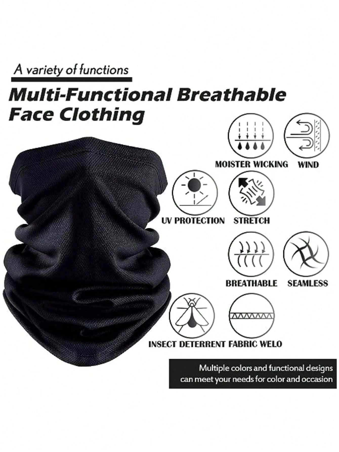 Sun Protective Anti UV 4pcs/Set 17.8*9.6 Inch Sports Face Cover Sweatband Sun Protection Scarf Headbands For Cycling, Skiing, Hiking, Fishing, Multifunctional Neck Gaiter For Men & Women Ski Mask,Suit