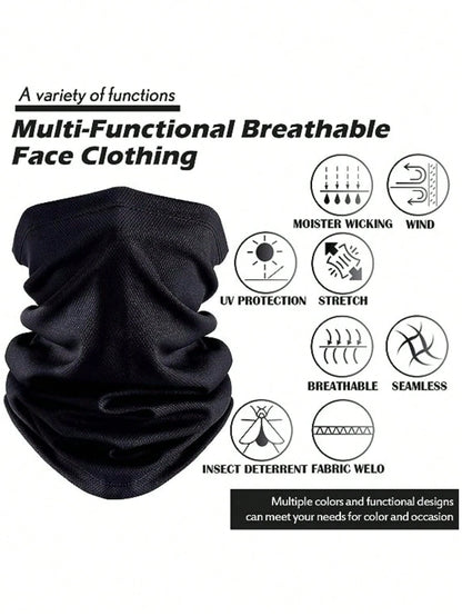 Sun Protective Anti UV 4pcs/Set 17.8*9.6 Inch Sports Face Cover Sweatband Sun Protection Scarf Headbands For Cycling, Skiing, Hiking, Fishing, Multifunctional Neck Gaiter For Men & Women Ski Mask,Suit