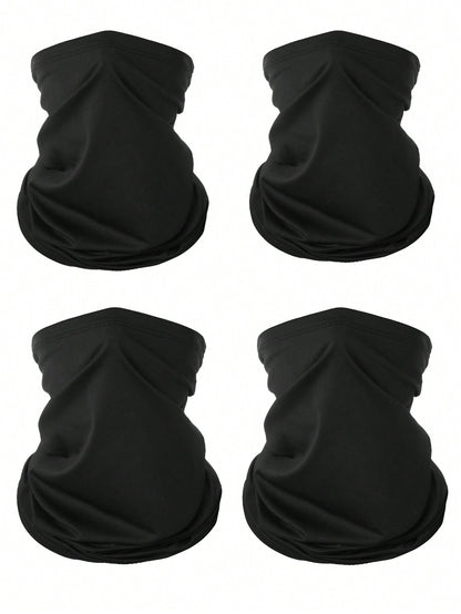 Sun Protective Anti UV 4pcs/Set 17.8*9.6 Inch Sports Face Cover Sweatband Sun Protection Scarf Headbands For Cycling, Skiing, Hiking, Fishing, Multifunctional Neck Gaiter For Men & Women Ski Mask,Suit