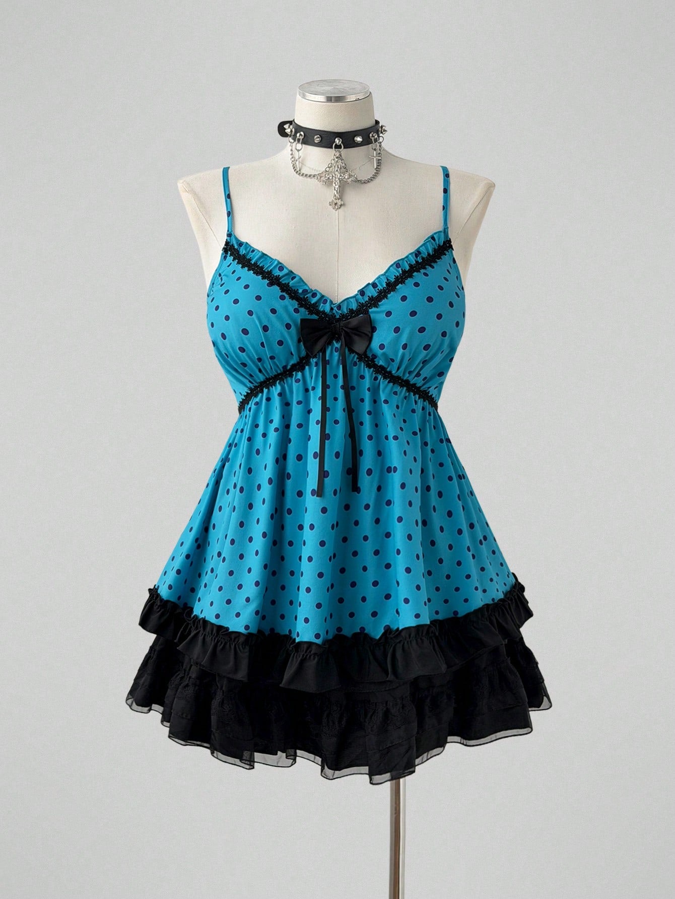 Sunspun Plus Size Women's Casual Vacation Commute Cute Sweet Polka Dot Camisole Tank Top