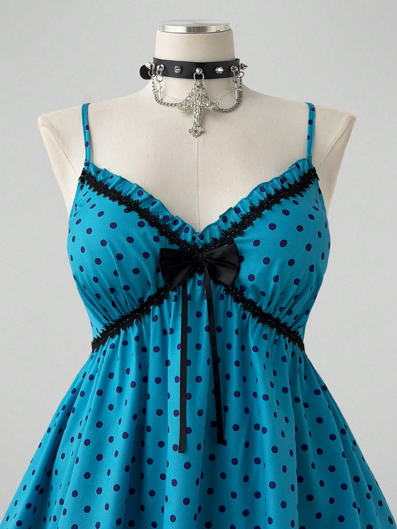 Sunspun Plus Size Women's Casual Vacation Commute Cute Sweet Polka Dot Camisole Tank Top