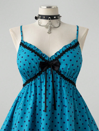 Sunspun Plus Size Women's Casual Vacation Commute Cute Sweet Polka Dot Camisole Tank Top