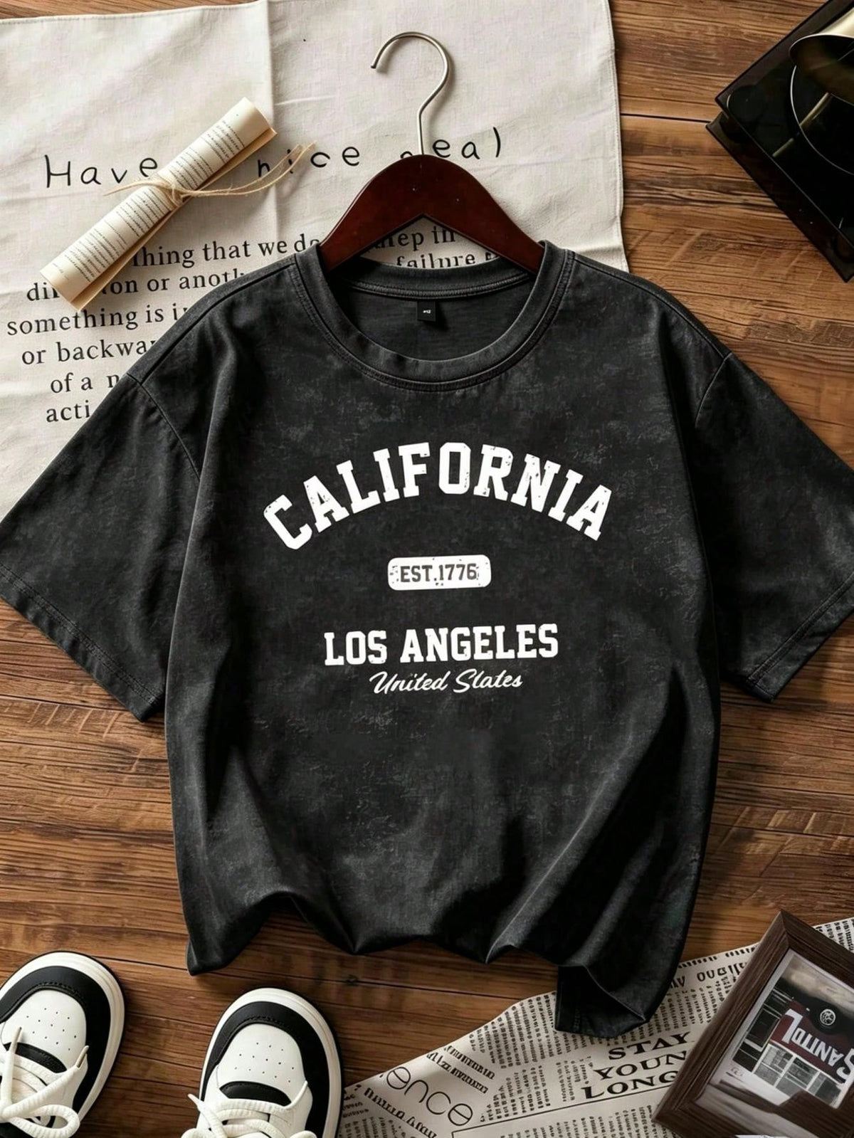 Sweet & Spicy Style Sakura Pink Ombre Short Sleeve T-Shirt, Korean Loose Letter Print Tee, Ins Aesthetic Summer Casual Black, Y2K Aesthetic