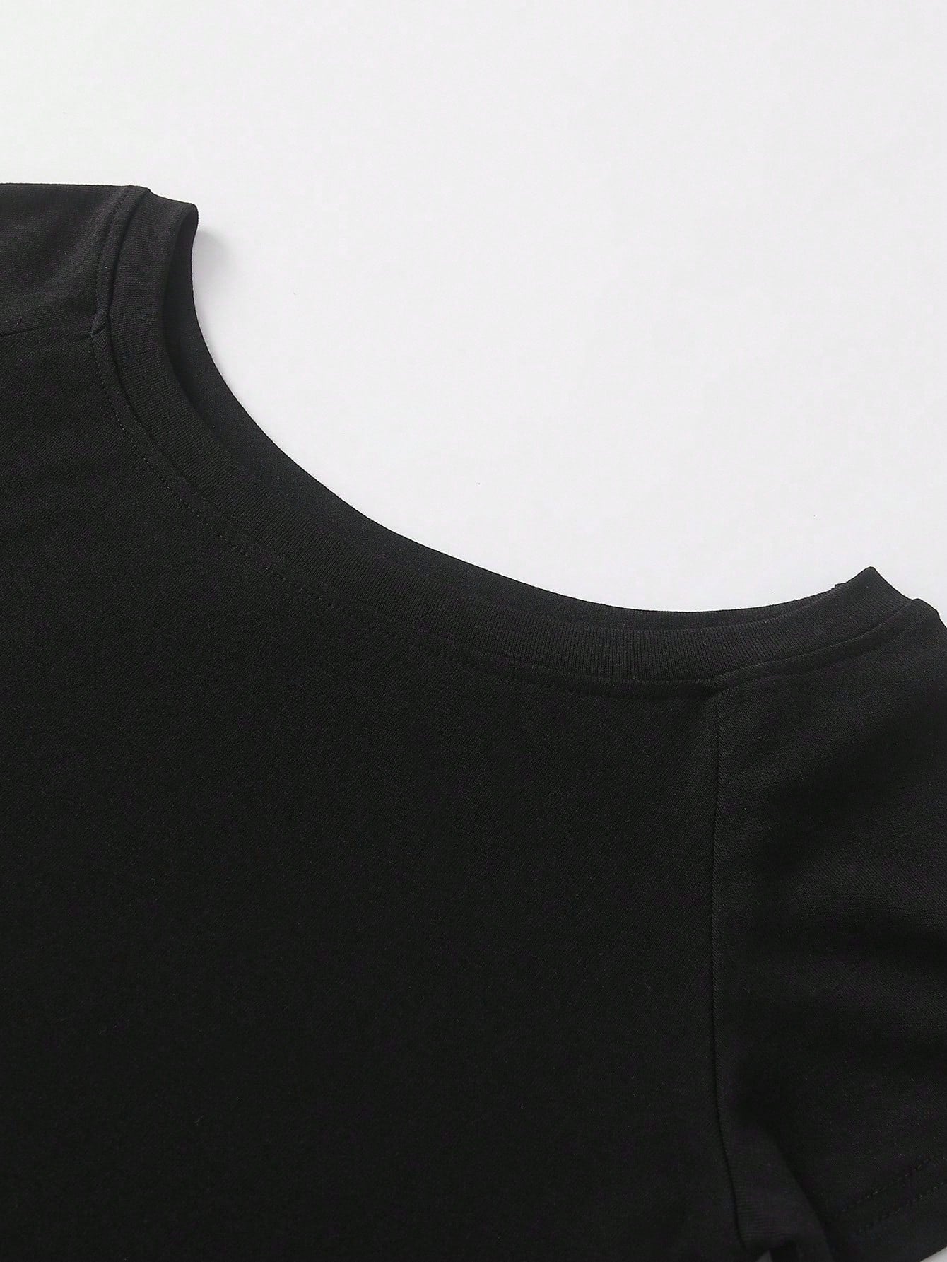 Sweetra 3pcs Women's Summer Asymmetric Neck Fitted T-Shirts, Basic Asymmetric Neck Tops In Black, White, Pink