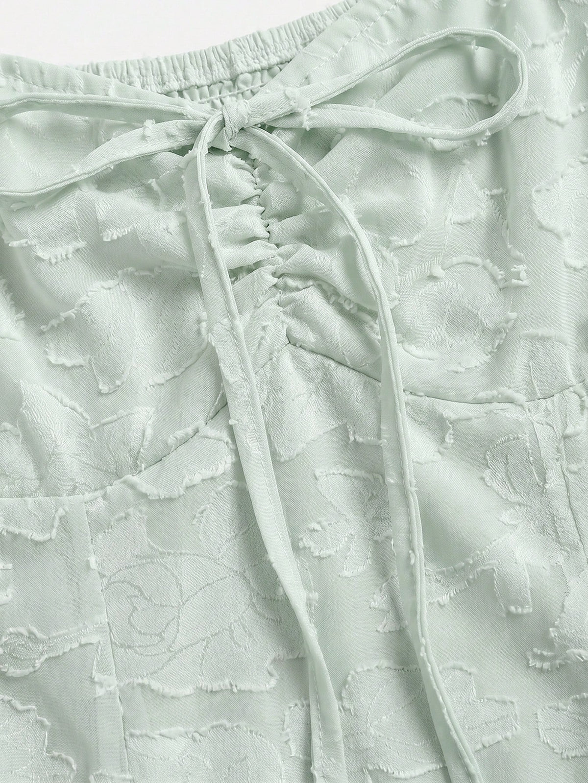 Sweetra Elegant Floral Embroidered Chiffon Blouse With Bow Tie, Sweet And Charming Summer Top For Women