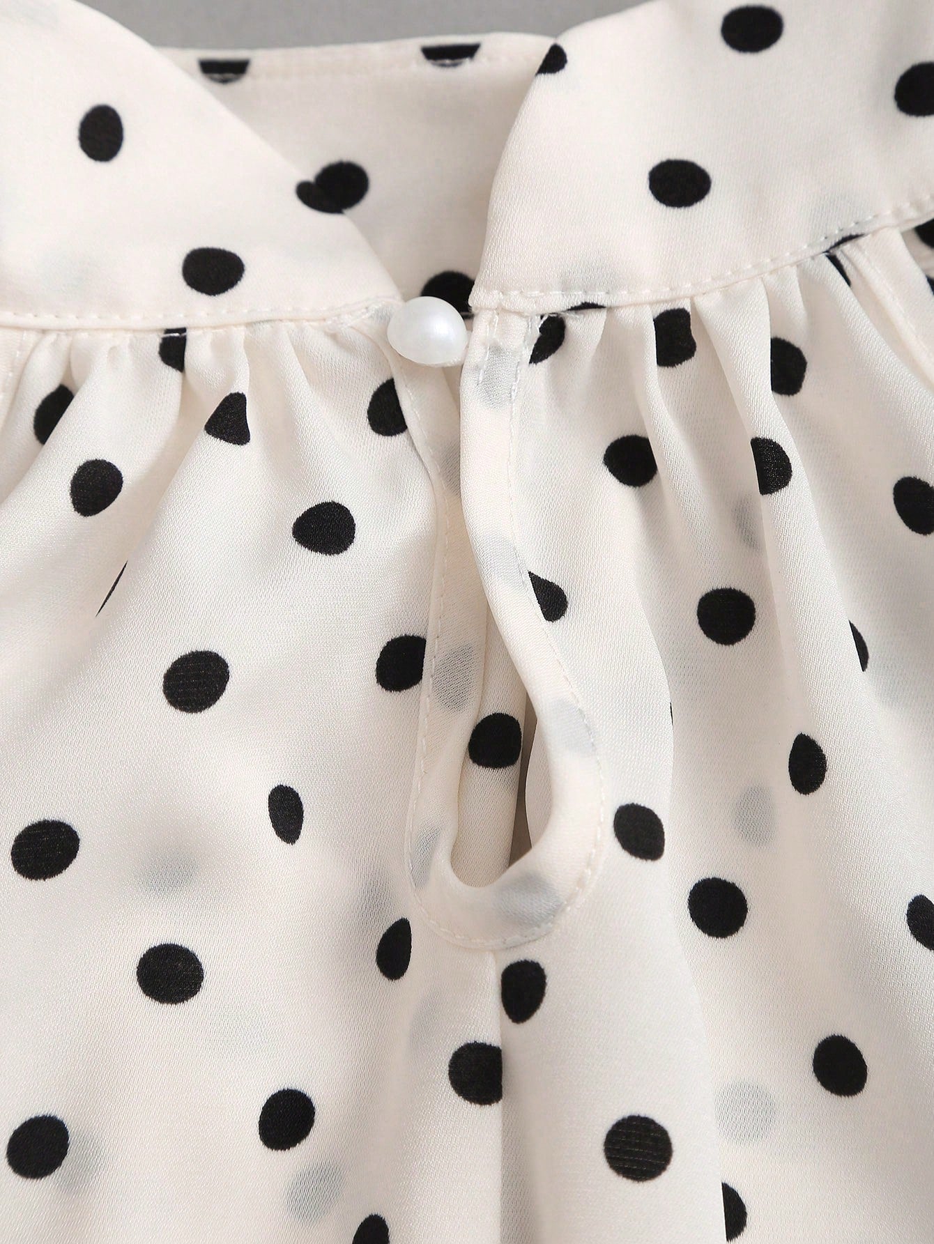 Sweetra New Summer French Polka Dot Elegant Commuting Office Shirt, Versatile Ruffle Tie Apricot Blouse