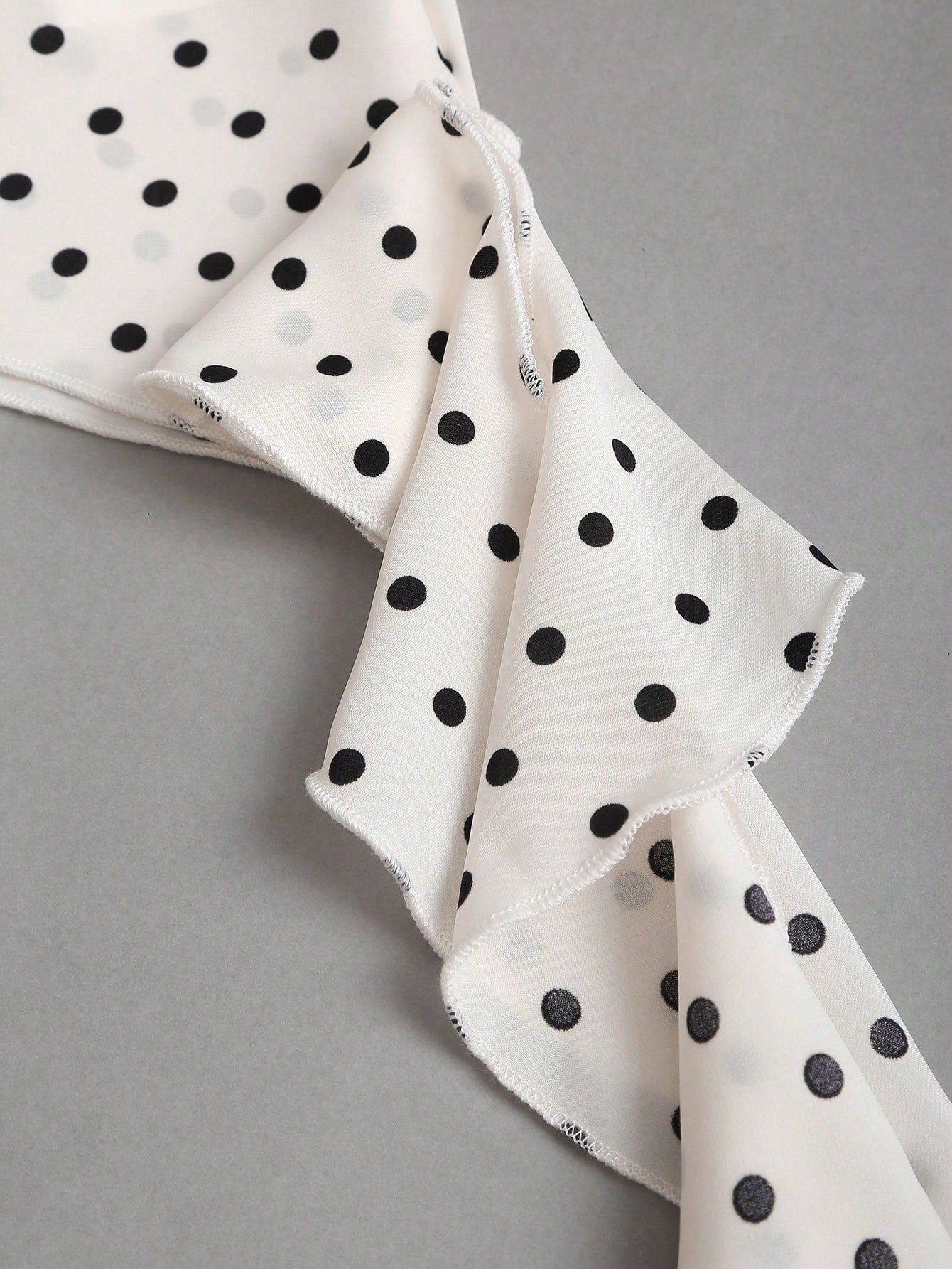 Sweetra New Summer French Polka Dot Elegant Commuting Office Shirt, Versatile Ruffle Tie Apricot Blouse