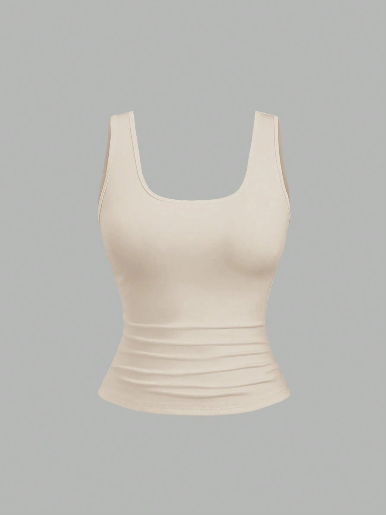 Sweetra Plus Size Women's Summer Short Square Neck Pleated Casual Tank Top