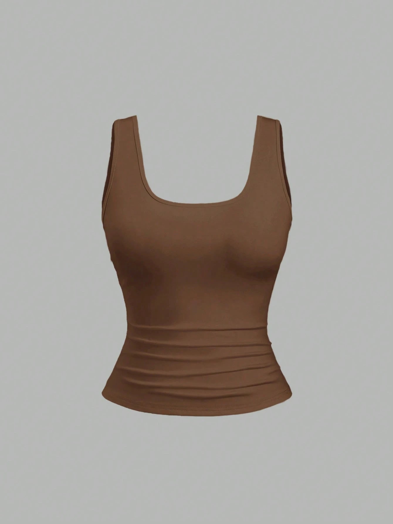 Sweetra Plus Size Women's Summer Short Square Neck Pleated Casual Tank Top