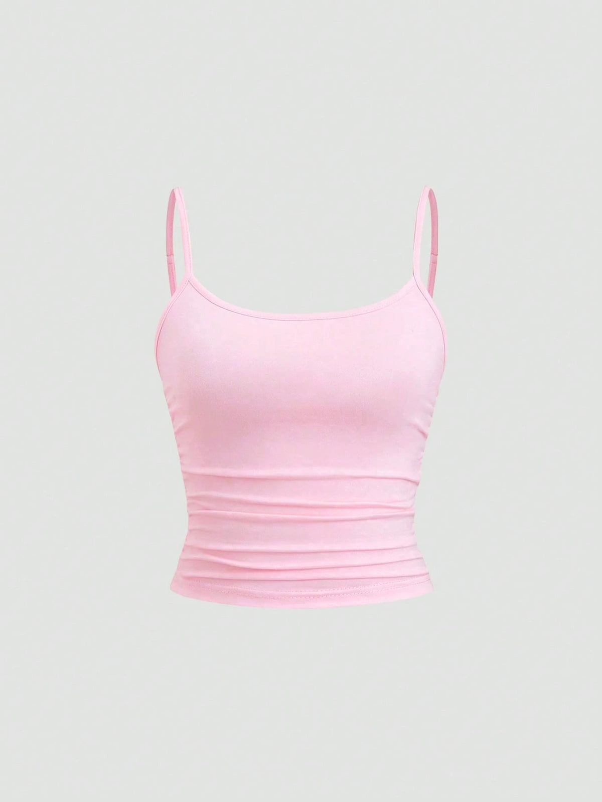 Sweetra Women's Pink Fitted Camisole, Slim Fit, Sleeveless Layering Crop Top