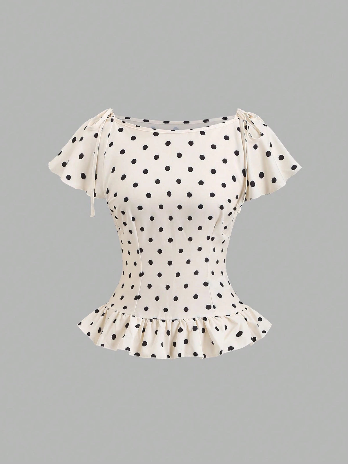 Sweetra Women's Polka Dot Pleated Casual Versatile Daily Wear Blouse