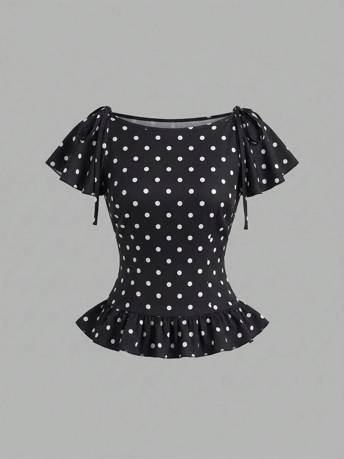 Sweetra Women's Polka Dot Pleated Casual Versatile Daily Wear Blouse