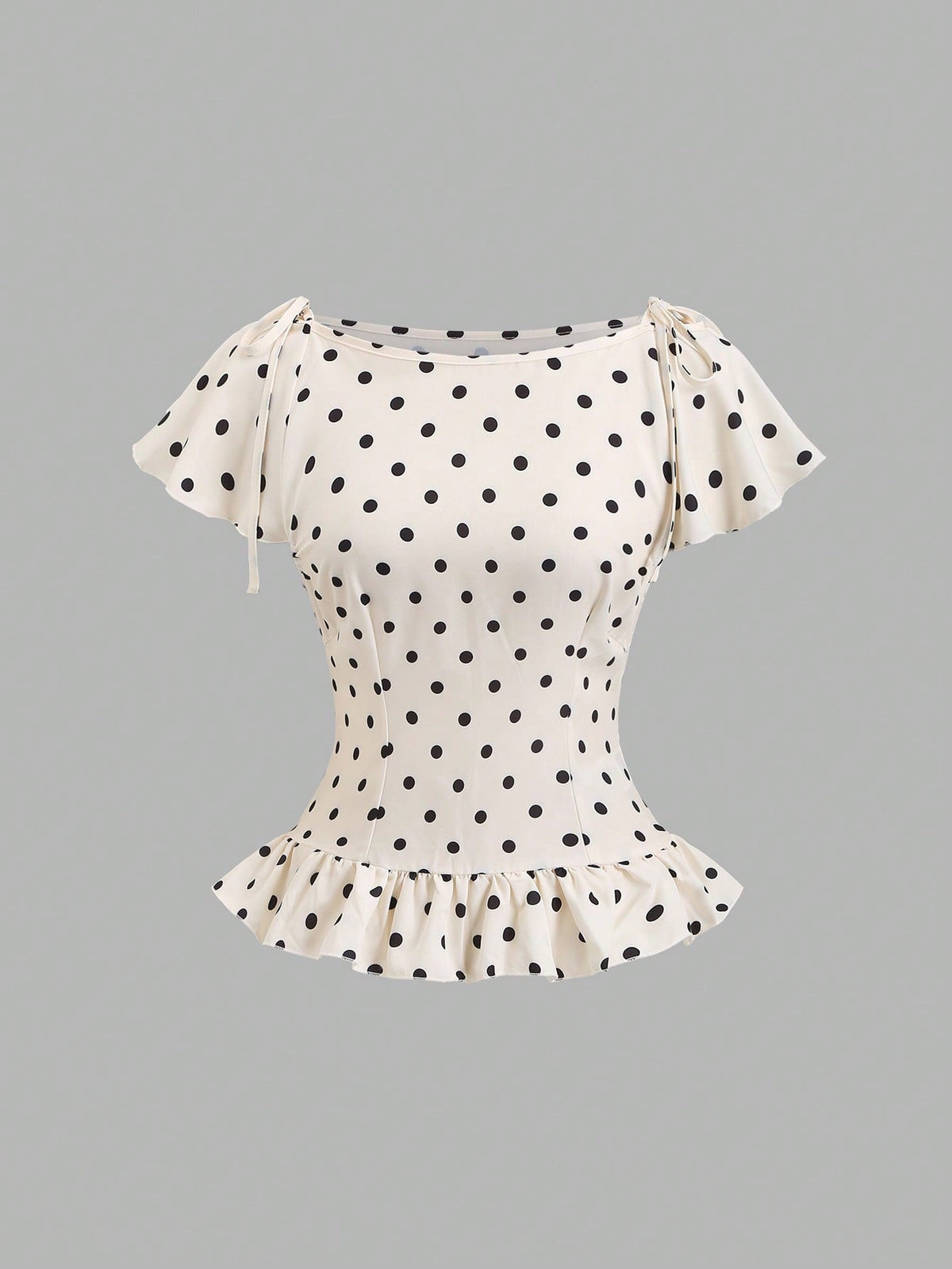 Sweetra Women's Polka Dot Pleated Casual Versatile Daily Wear Blouse