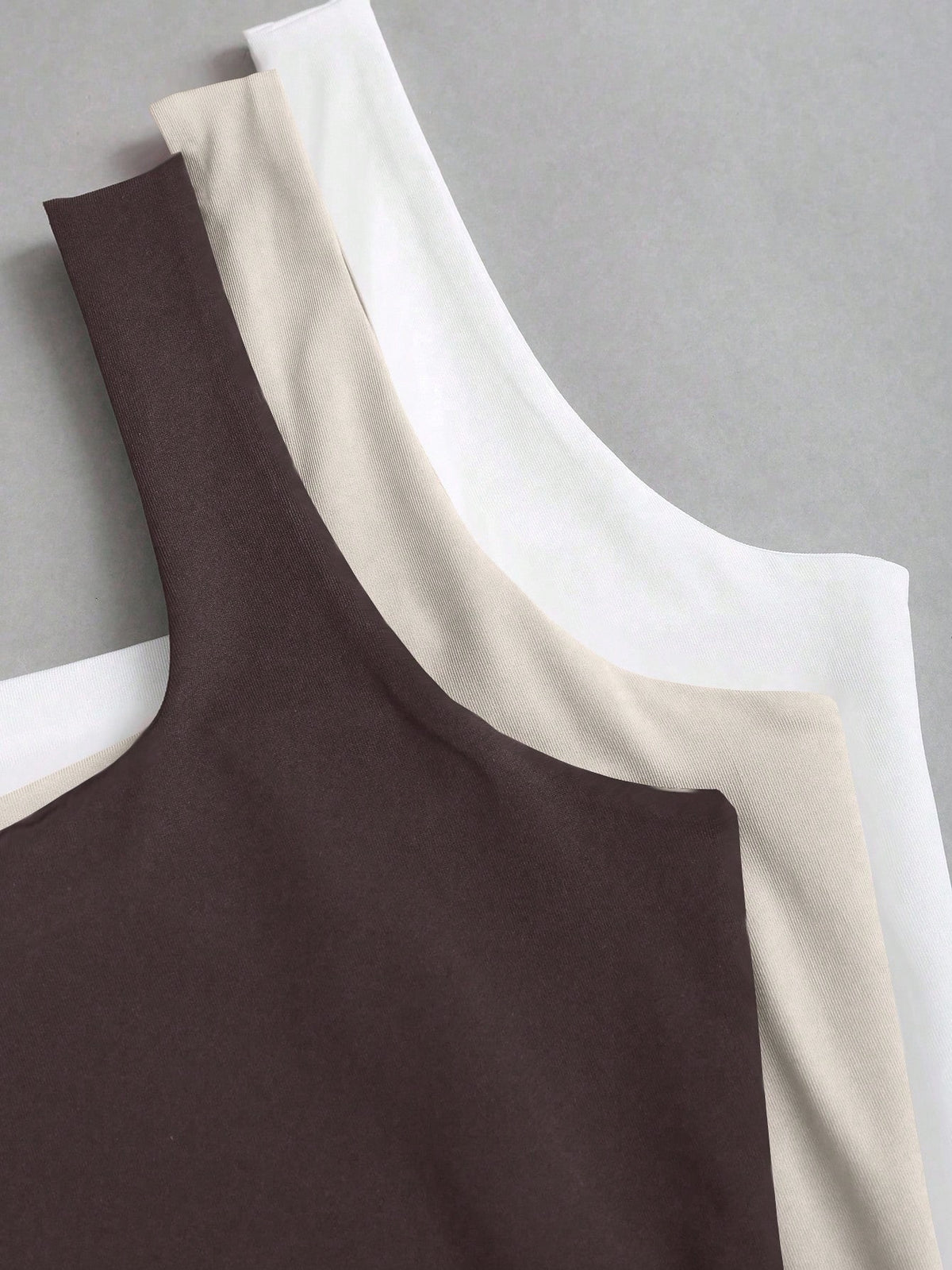 Sweetra Women's Solid Color Pleated Slim Fit Versatile Daily Wear Tops 3pcs