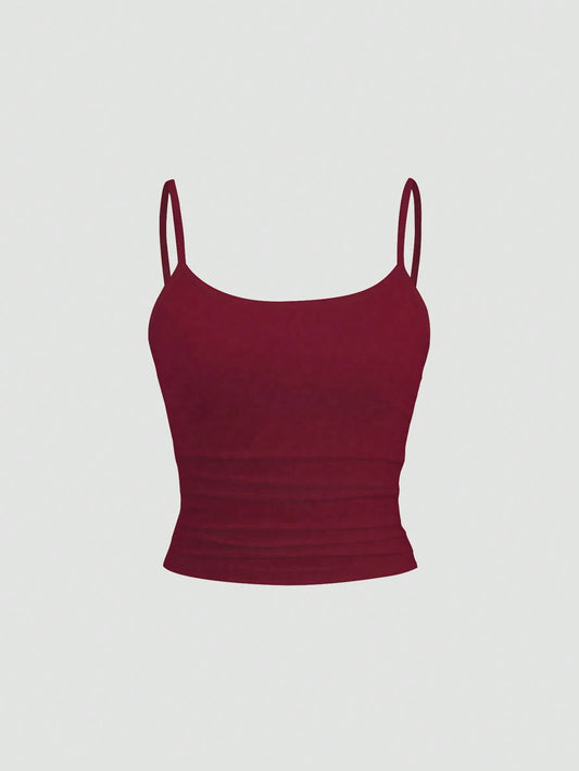Sweetra Women Slim Fit Cami Top, Sleeveless And Adjustable Strap Top Y2K For New Year