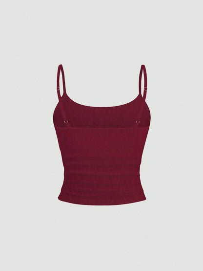 Sweetra Women Slim Fit Cami Top, Sleeveless And Adjustable Strap Top Y2K For New Year