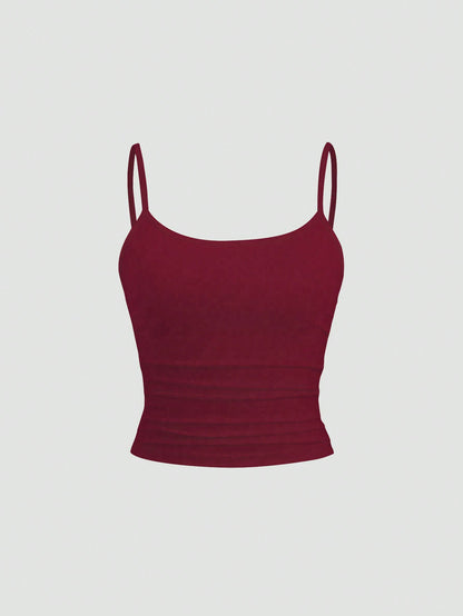 Sweetra Women Slim Fit Cami Top, Sleeveless And Adjustable Strap Top Y2K For New Year