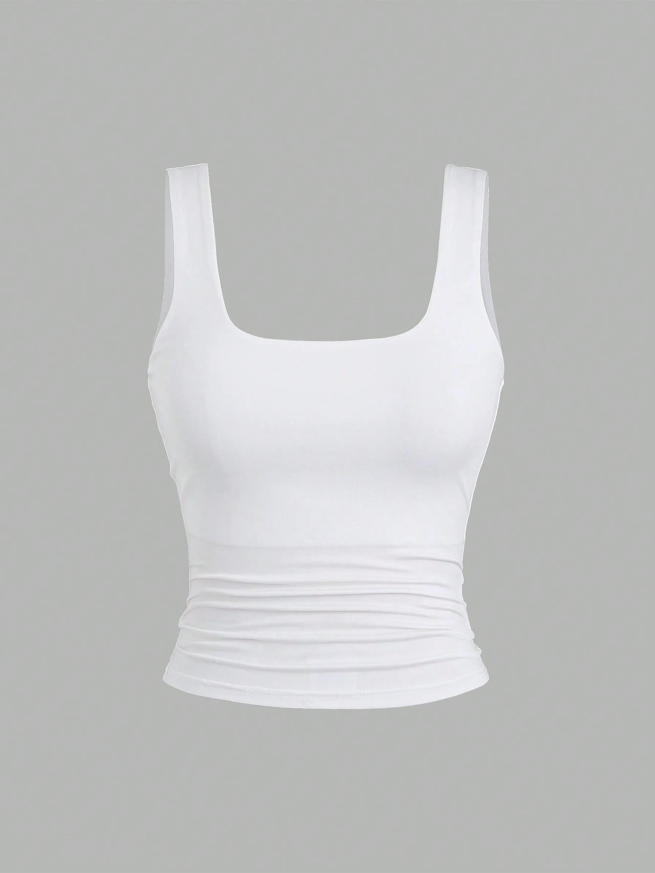 Sweetra Women Solid Color Camisole Sleeveless Top, Fashionable For Summer Pink White