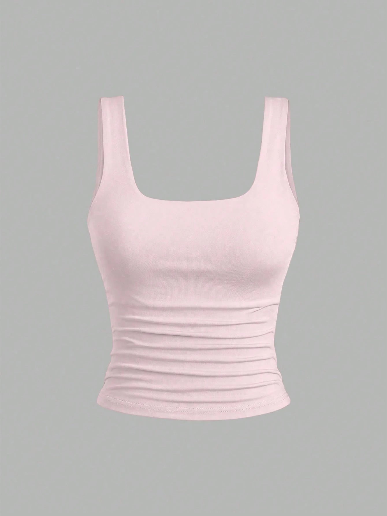 Sweetra Women Solid Color Camisole Sleeveless Top, Fashionable For Summer Pink White