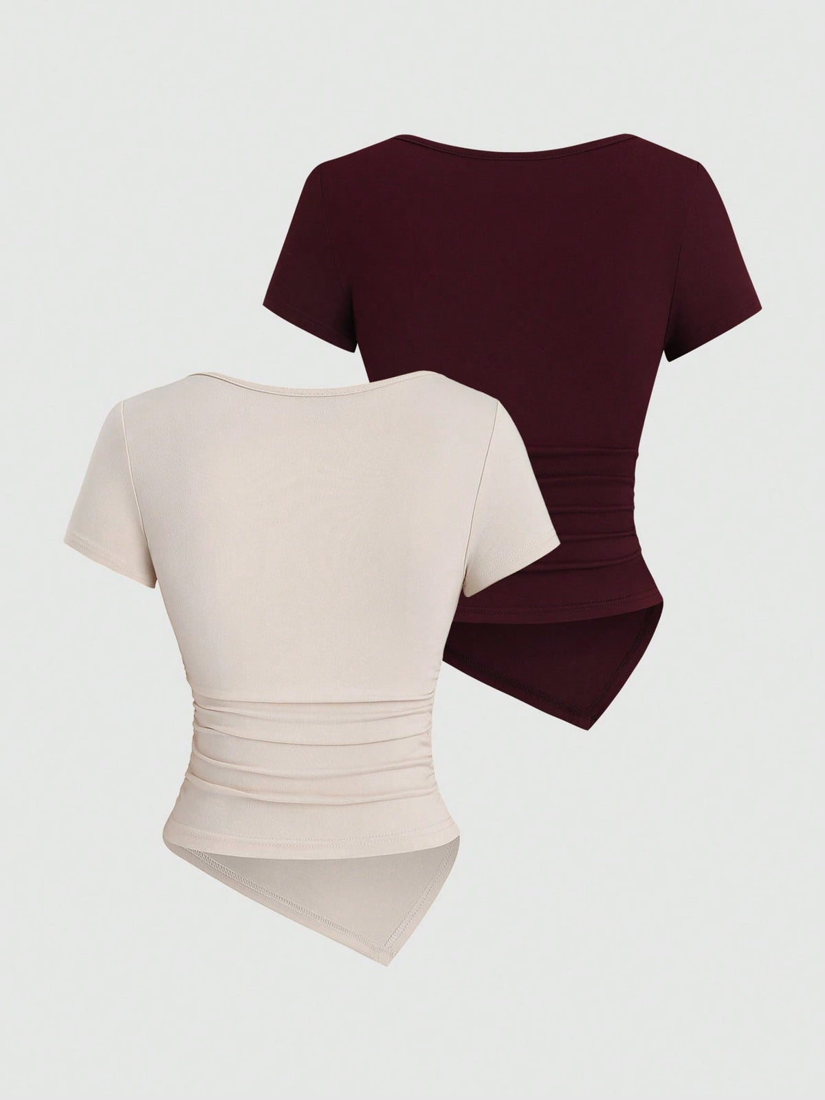 Sweetra Y2K Sexy Asymmetrical Hem Button Up Long T-Shirt