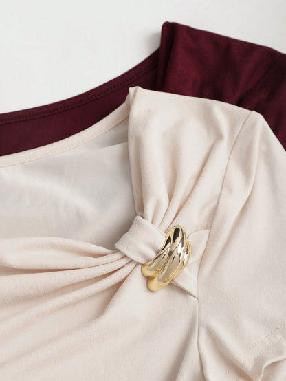 Sweetra Y2K Sexy Asymmetrical Hem Button Up Long T-Shirt