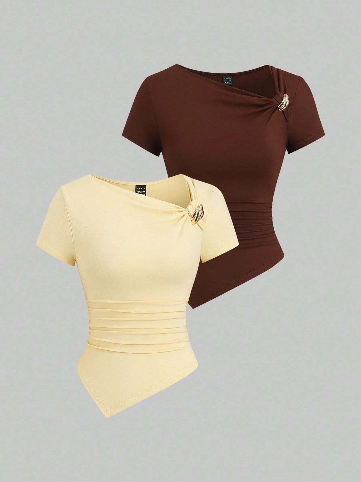 Sweetra Y2K Sexy Asymmetrical Hem Button Up Long T-Shirt
