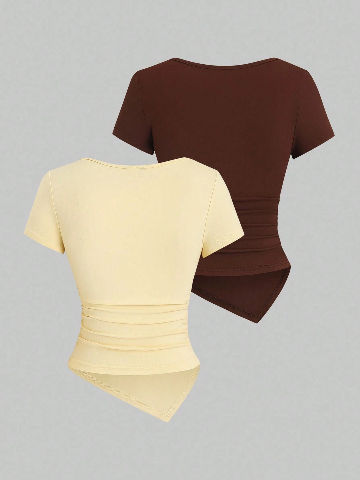 Sweetra Y2K Sexy Asymmetrical Hem Button Up Long T-Shirt