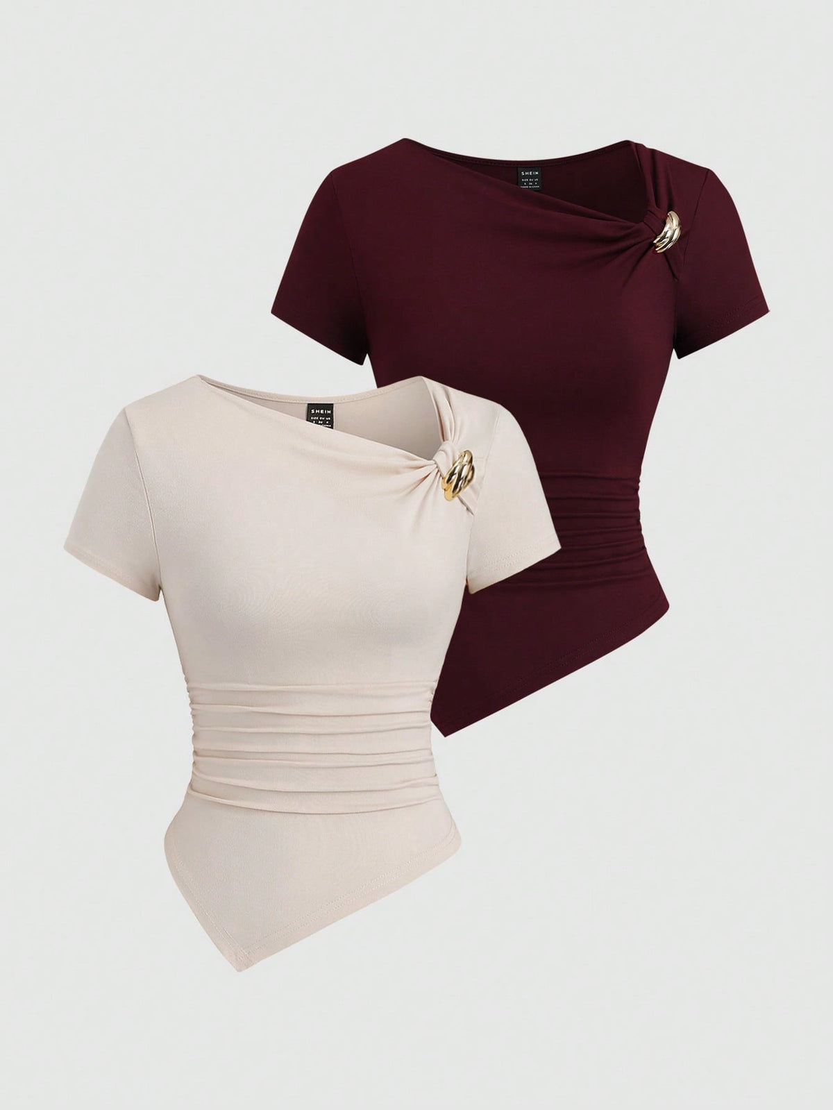 Sweetra Y2K Sexy Asymmetrical Hem Button Up Long T-Shirt