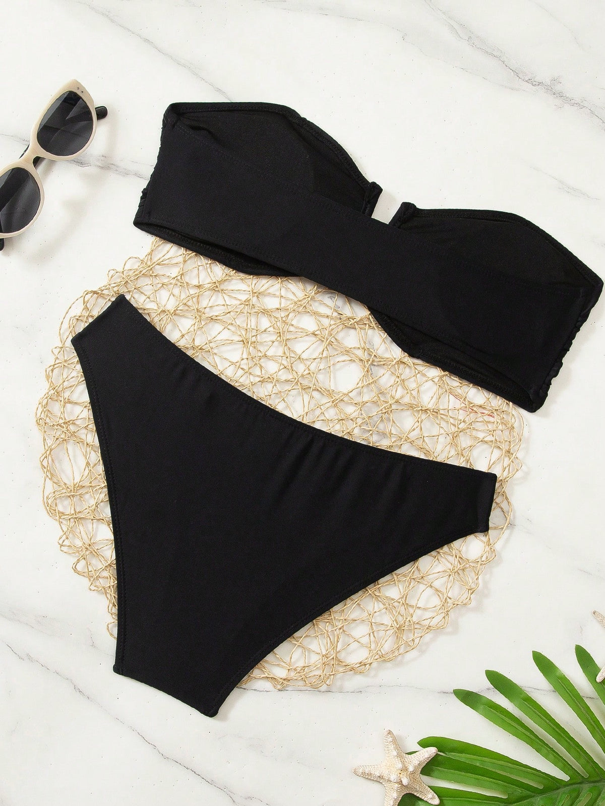 Swim Basics Solid Color Bikini Set For Beach Vacation Push Up Swimwear Push Up Swimsuits For Woman Bikinis Set For Women