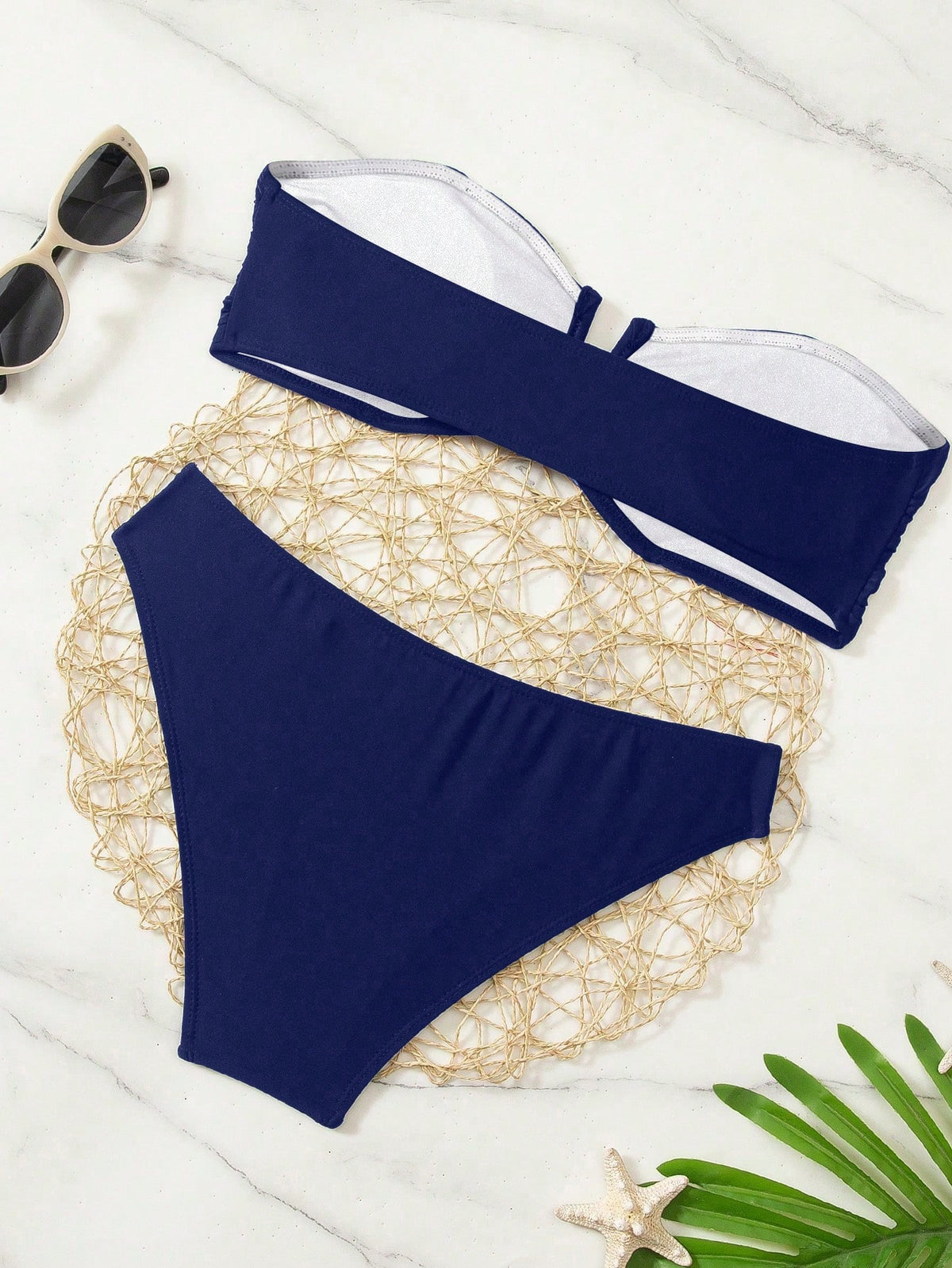 Swim Basics Solid Color Bikini Set For Beach Vacation Push Up Swimwear Push Up Swimsuits For Woman Bikinis Set For Women