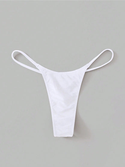 Swim Basics Summer Beach Solid Thong Bikini Bottom