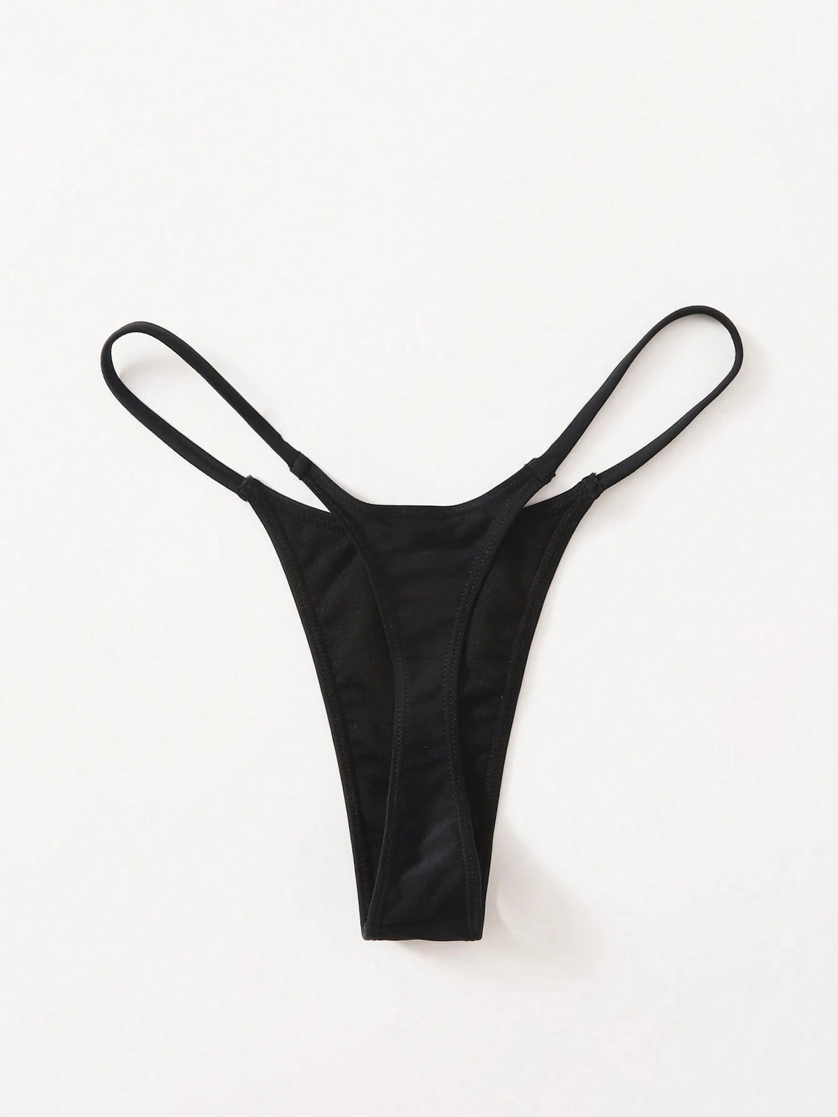 Swim Basics Summer Beach Solid Thong Bikini Bottom