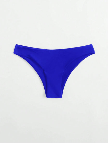 Swim Basics Women's Solid Color Bikini Bottom For Beach Holiday Pool Party Holiday Royal Blue Summer Sporty