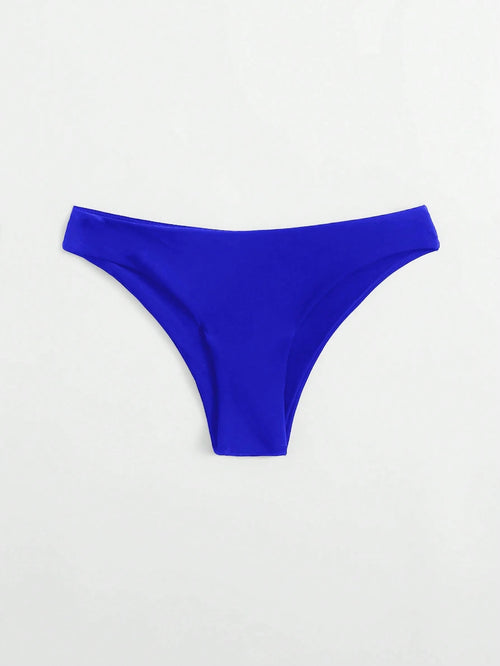 Swim Basics Women's Solid Color Bikini Bottom For Beach Holiday Pool Party Holiday Royal Blue Summer Sporty