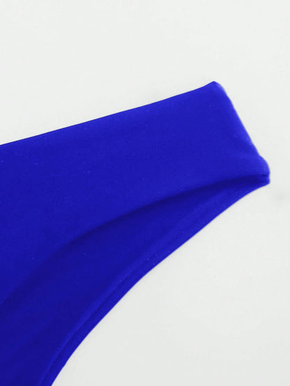 Swim Basics Women's Solid Color Bikini Bottom For Beach Holiday Pool Party Holiday Royal Blue Summer Sporty