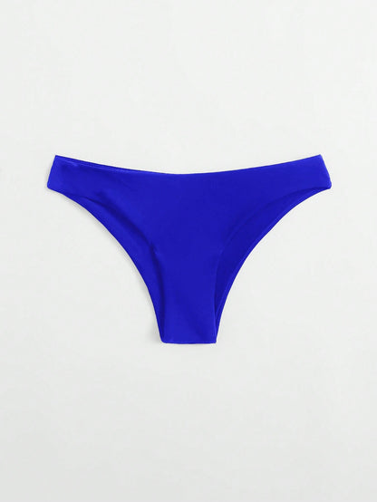 Swim Basics Women's Solid Color Bikini Bottom For Beach Holiday Pool Party Holiday Royal Blue Summer Sporty