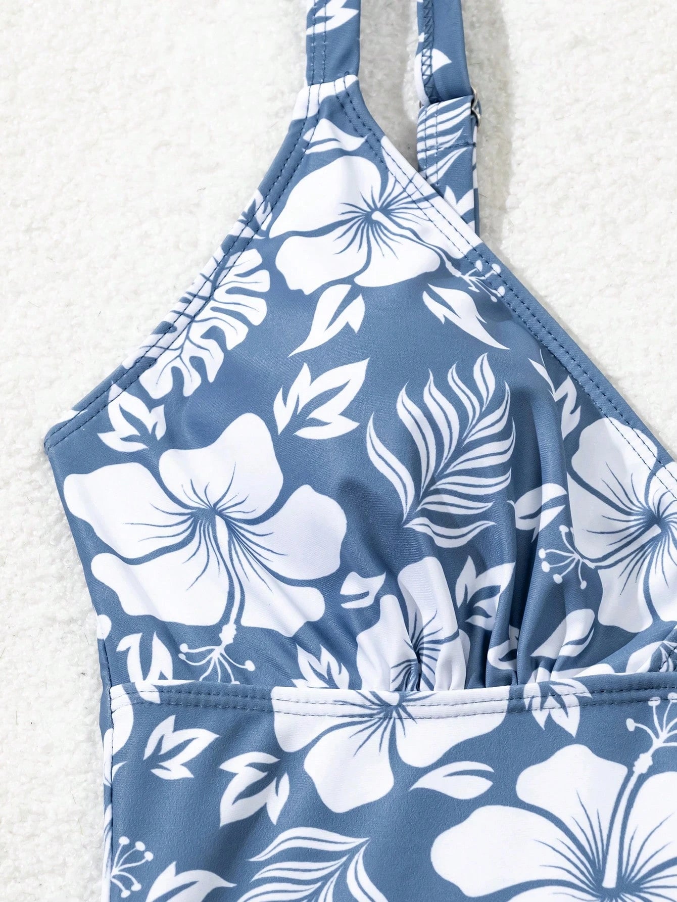 Swim Lushoire Summer Women's V-Neck Flower Print Slimming Beach Holiday Camisole Spaghetti Strap Top Bikini