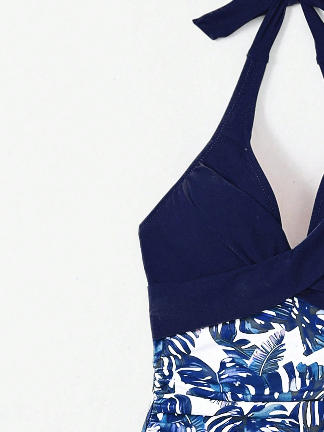 Swim Lushoire Women Floral Print Backless Halter One-Piece Swimsuit, Random Print For Summer Beach Vacation