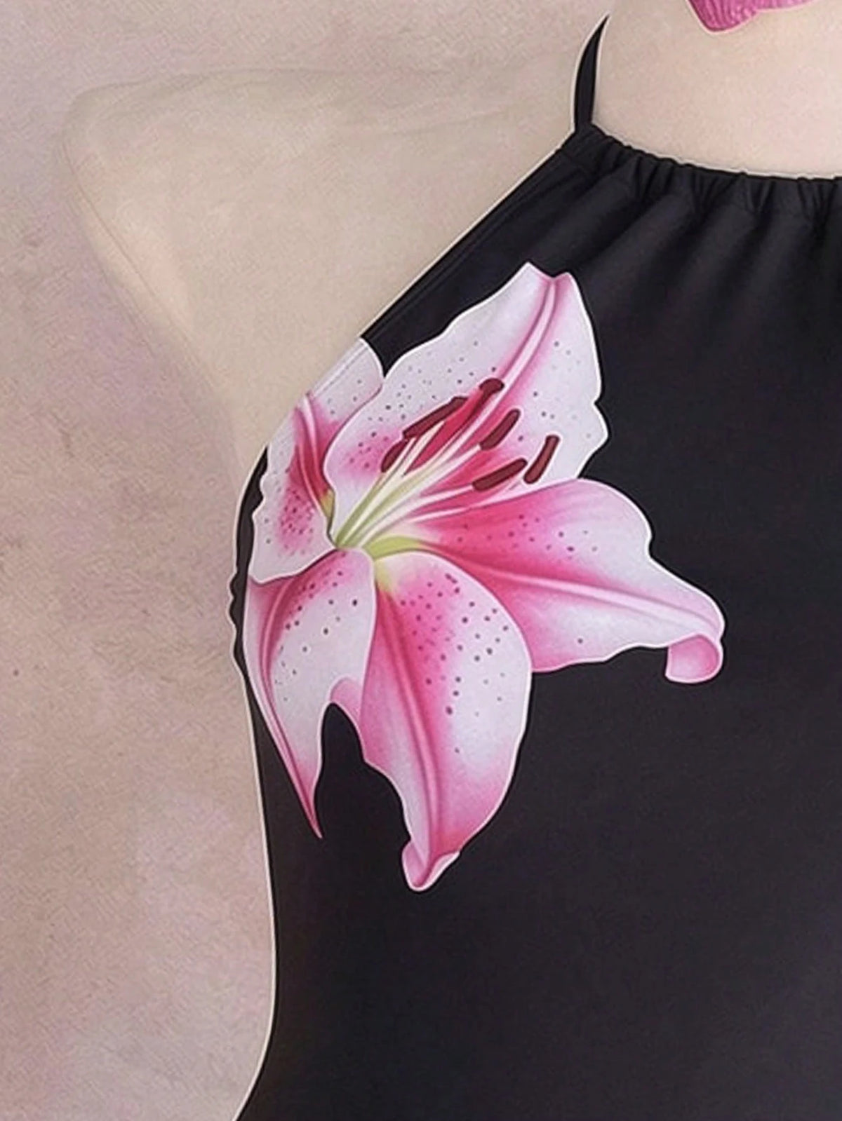 Swim Lushoire Women's Summer Vacation Beach Floral Print Halter Tankini Set