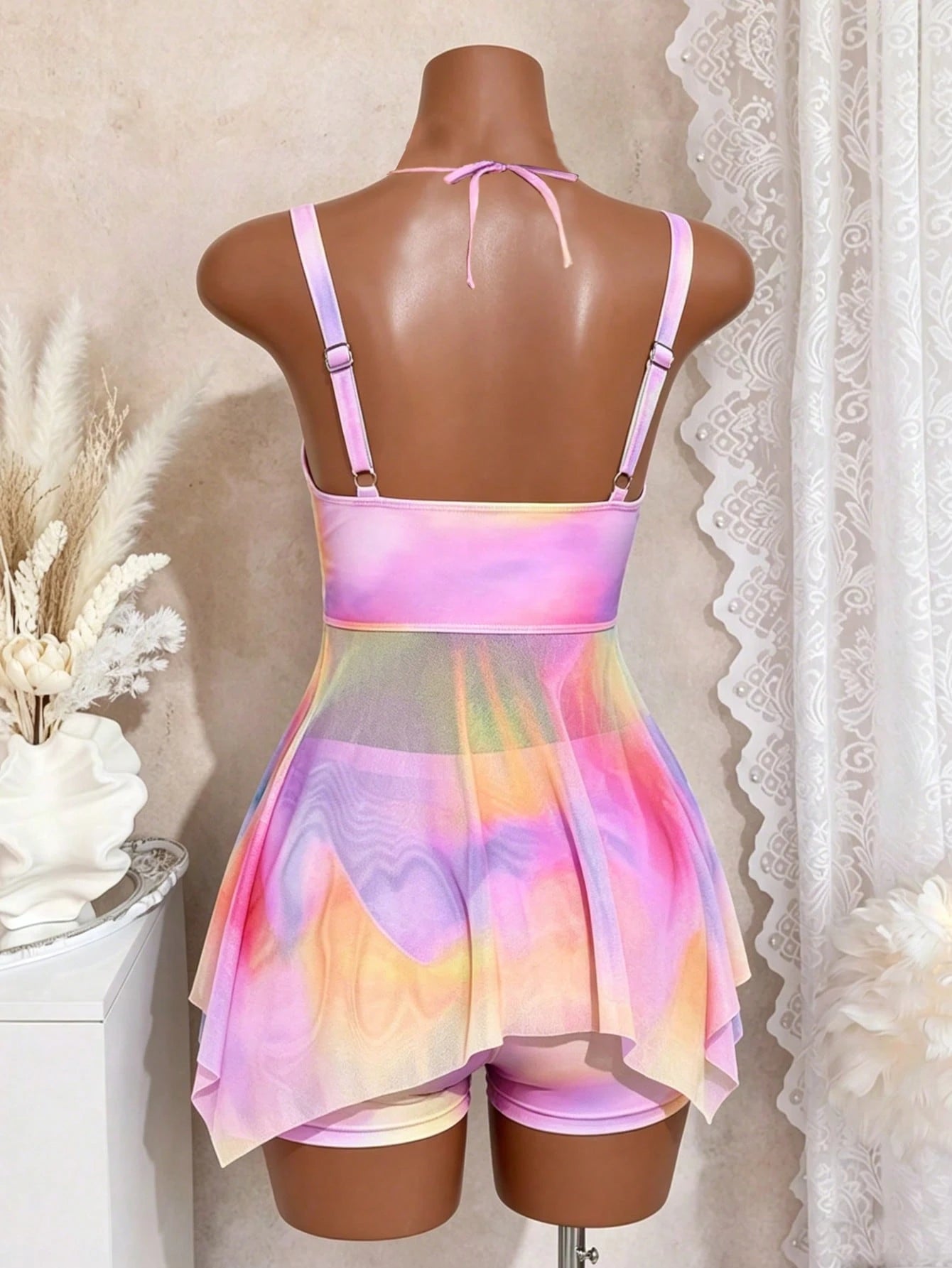 Swim Mod 2 Pieces Plus Size Women Tie Dye V-Neck Camouflage Print Modest Bikini Summer