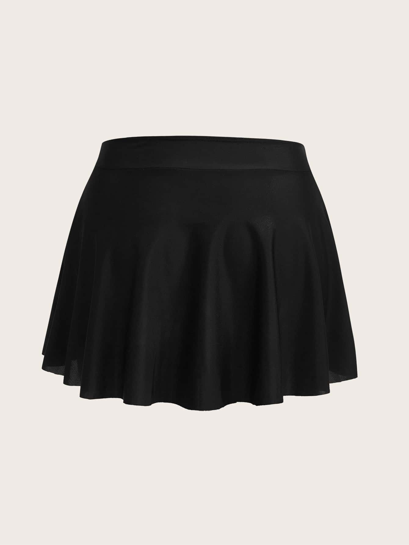 Swim Mod Summer Beach Plus Solid Bikini Skirt