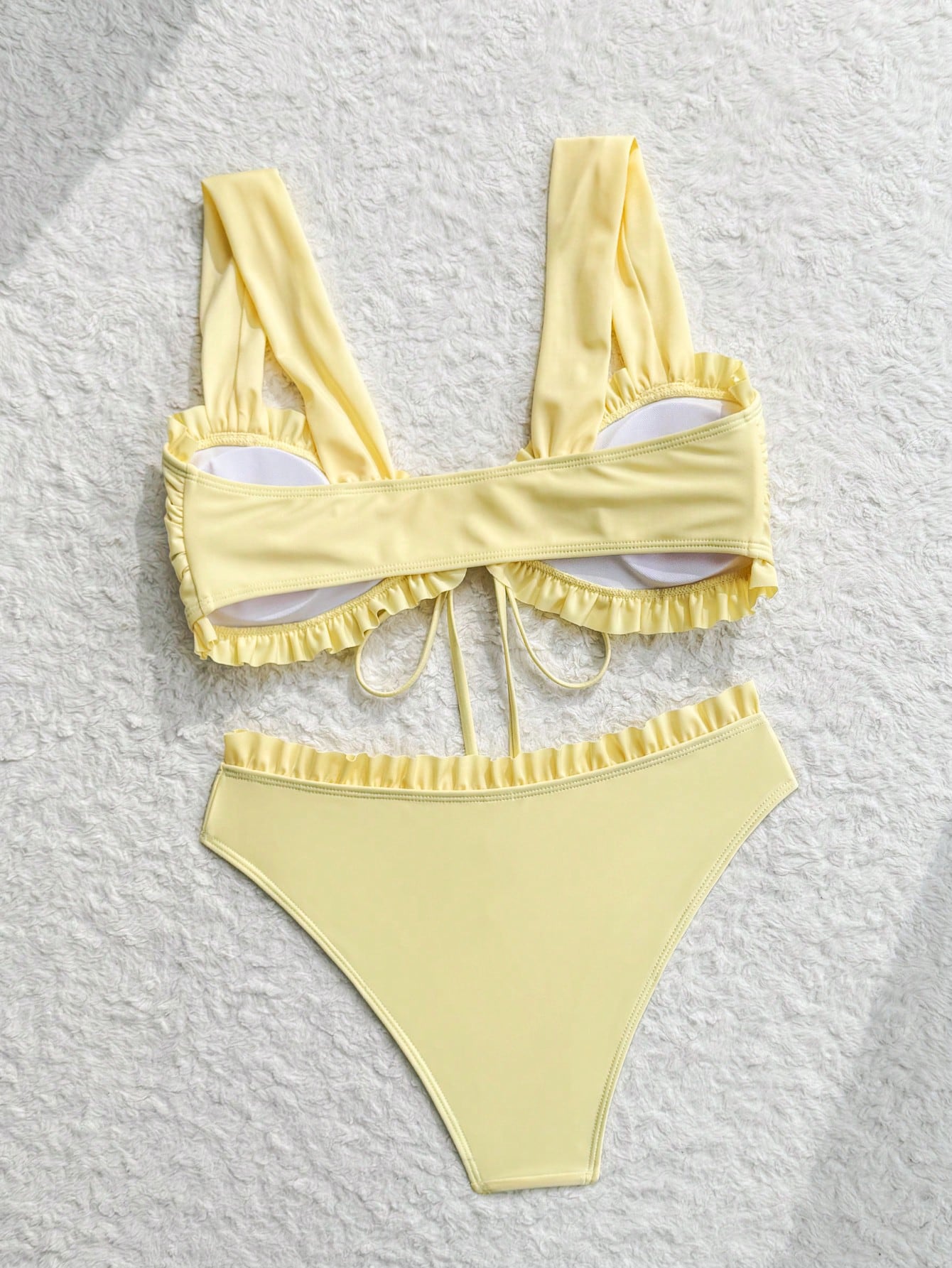 Swim Mod Young Ladies' Sweet 2pcs Ditsy Floral Random Flower Halter Strap Triangle Bikini Swimwear Set
