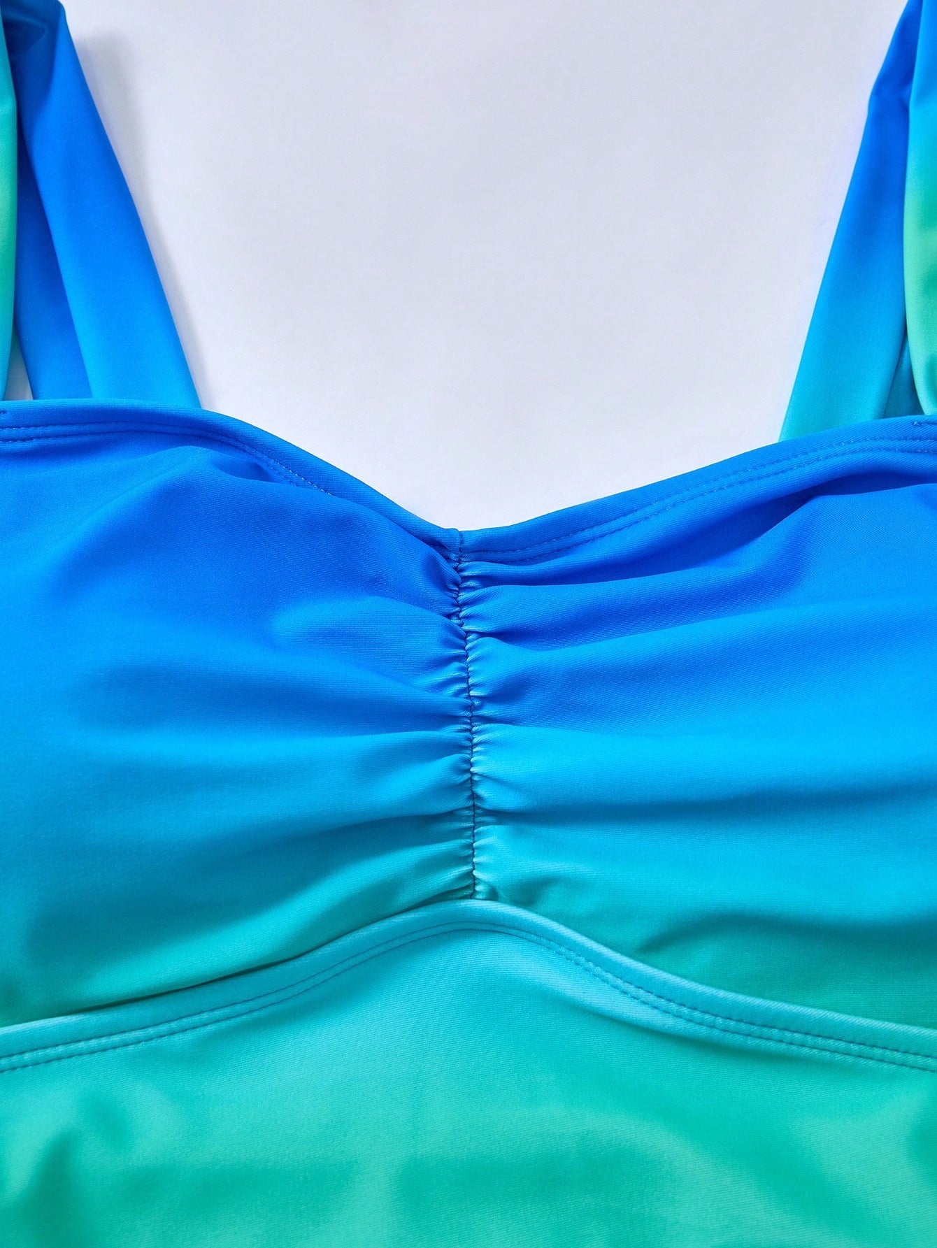 Swim Oasis Plus Size Women 2pcs Set Ombre Ruffled One-Piece Swimsuit For Summer Beach Vacation
