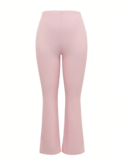 Swim Shayni Women's Summer Beach Vacation Pink Marble Print Long-Sleeve Top And Flared Pants Swimwear Set,Modest Two-Piece Swimsuit For Muslim Women