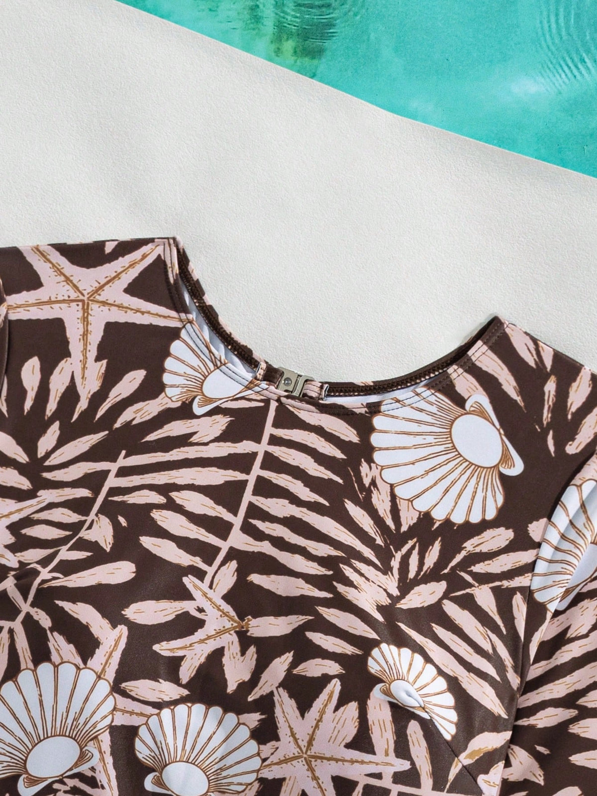 Swim SPRTY 2pcs/Set Ocean Print Fashion Sports Surfing Women's Two Pieces Tank Top Swimsuit