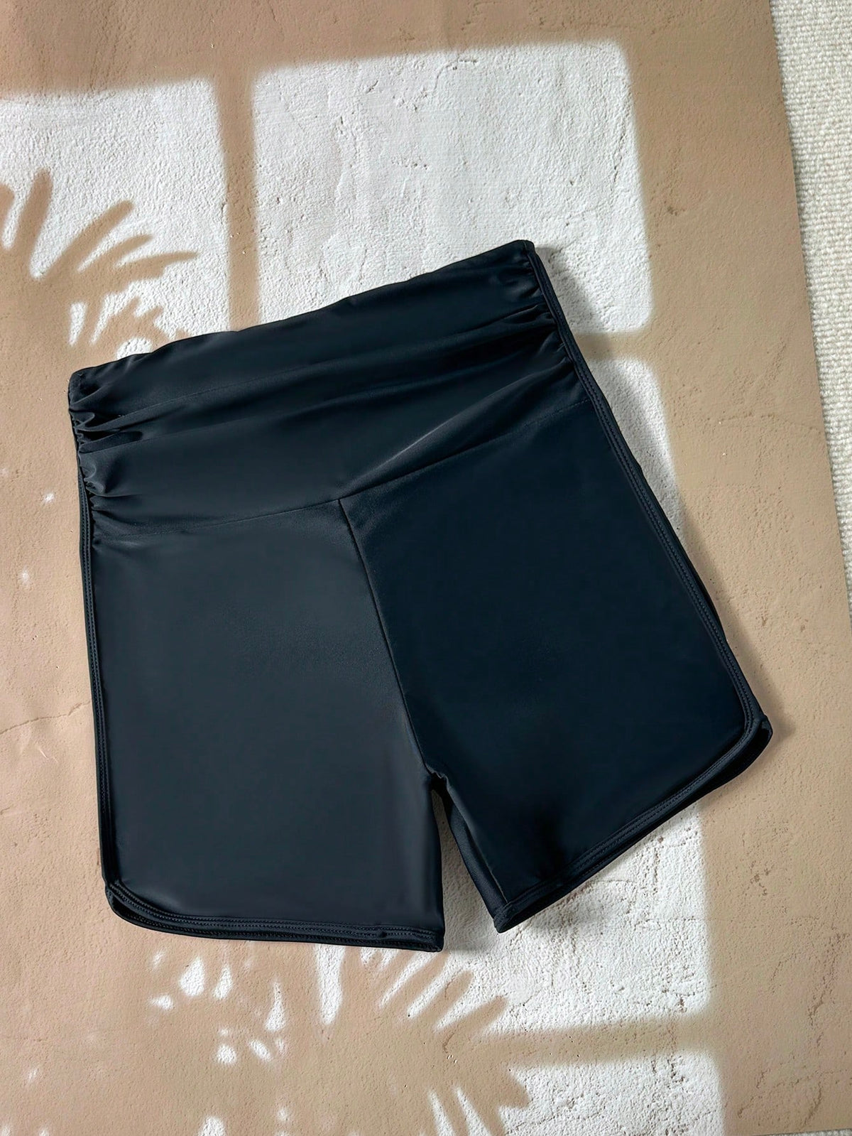 Swim SPRTY Women's Fashion Tight Waist Ruched High Waist Swim Shorts, Summer
