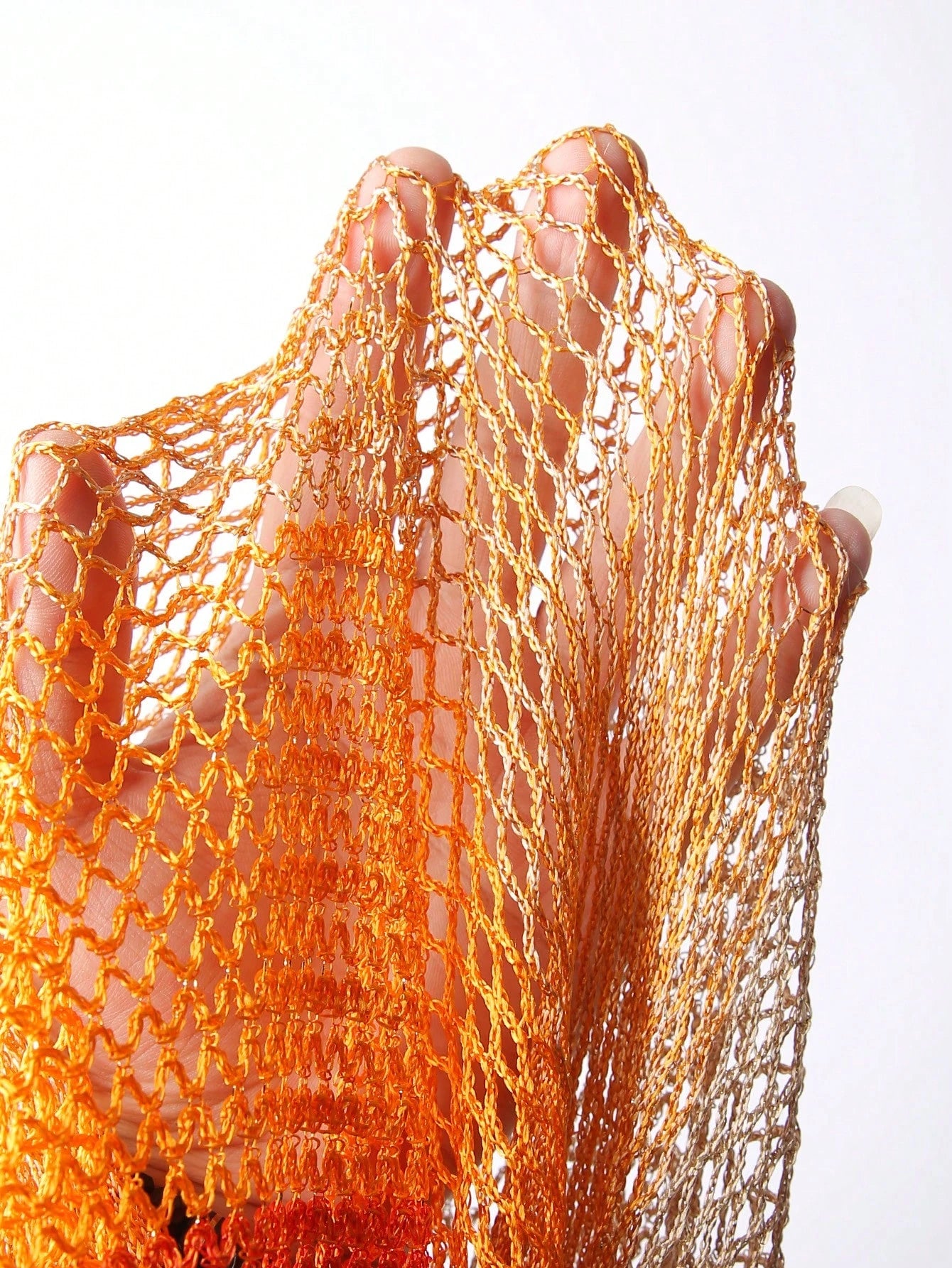 Swim SXY Women's Colorful Ombre High Slit Long Fringe Netted Tie-Up Sexy Kimono Cover-Up Swimsuit, Suitable For Spring, Summer, Autumn Beach Vacation