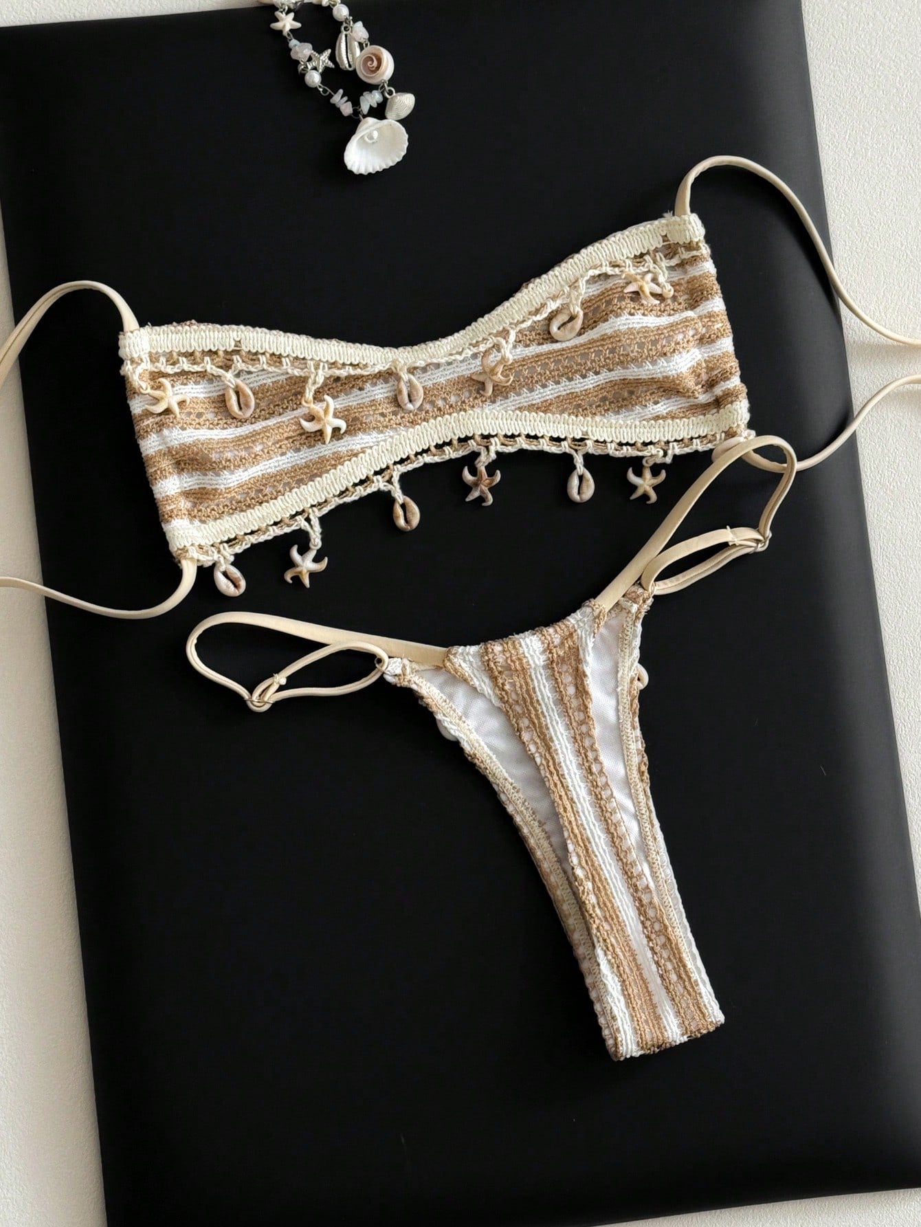 Swim Vcay 2pcs/Set Women's Colorblock Striped Fashionable Bikini, Summer 2026
