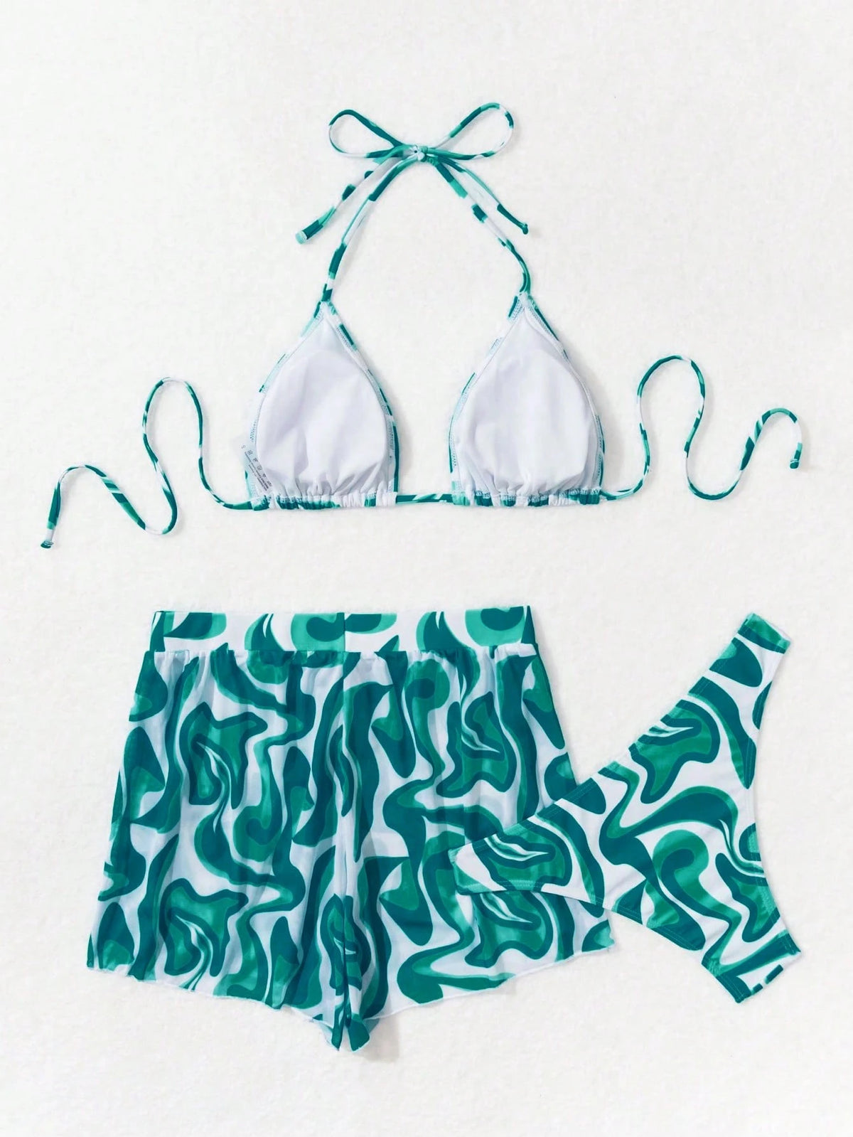 Swim Vcay 3pcs/Set Springbreak Printed Random Pattern Bikini Swimsuit