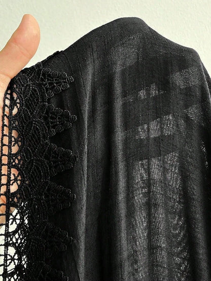 Swim Vcay Plus Size Women Single Design Side Split Lace Patchwork Sexy Casual Holiday Beach Dress For Summer Beach Vacation